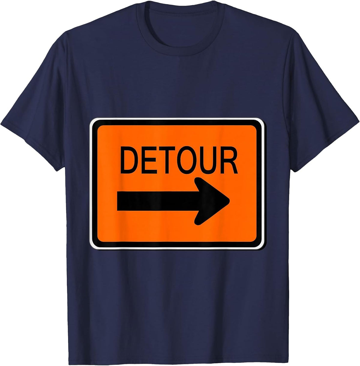 Detour Sign Simple Easy Halloween Costume T-Shirt - Navy Blue