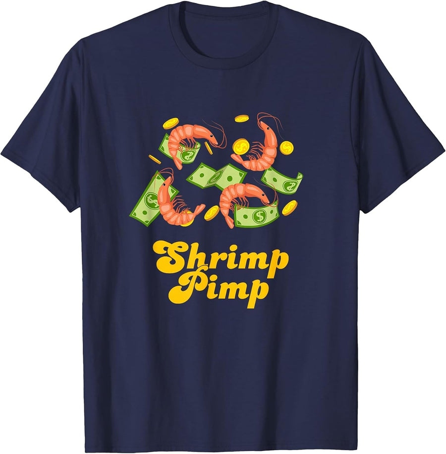 Shrimp Pimp Cherry Shrimp Aquarium Neocaridina Shirt T-Shirt - Navy Blue