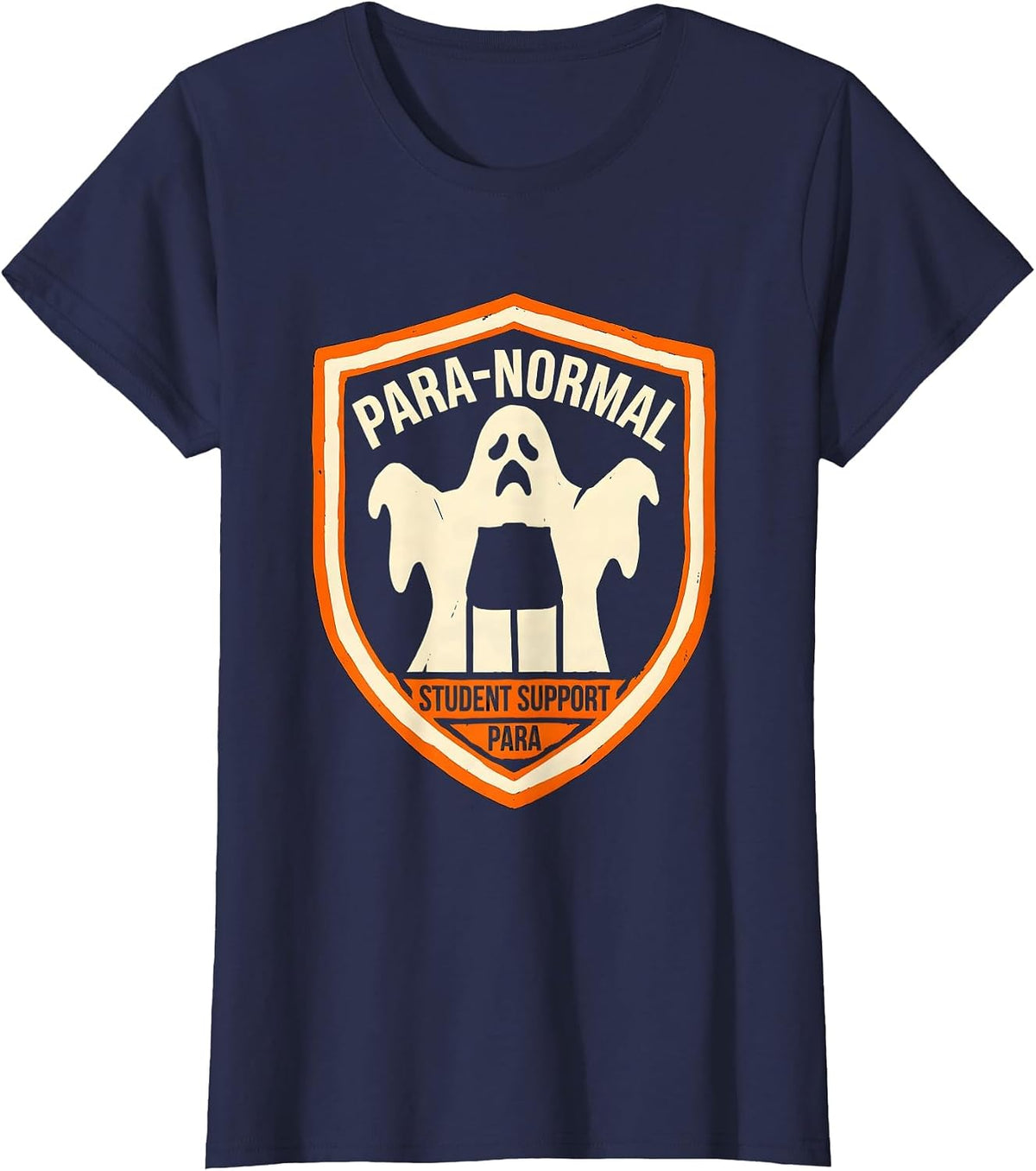 Women's Para-Normal Student Support Para Ghost Sped Teacher T-Shirt - Navy Blue
