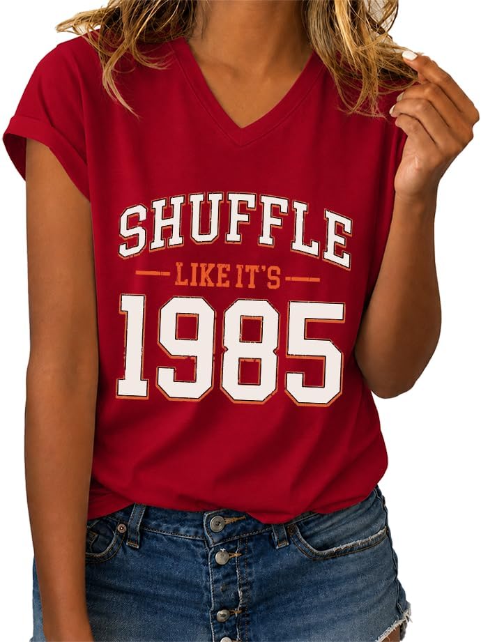 Shuffle Like It's 1985 Shirt, Shuffle Like Its 1985 T-Shirt - Claret-2