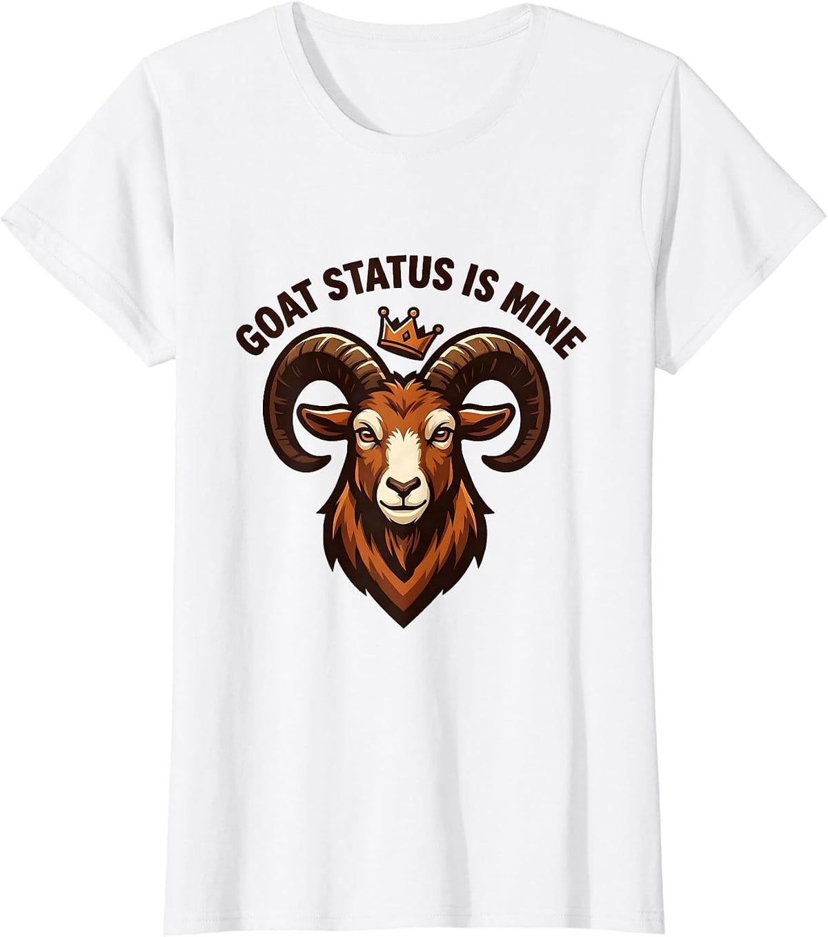 GOAT Status Is Mine Funny Goat Lover Mascot Logo T-Shirt - White