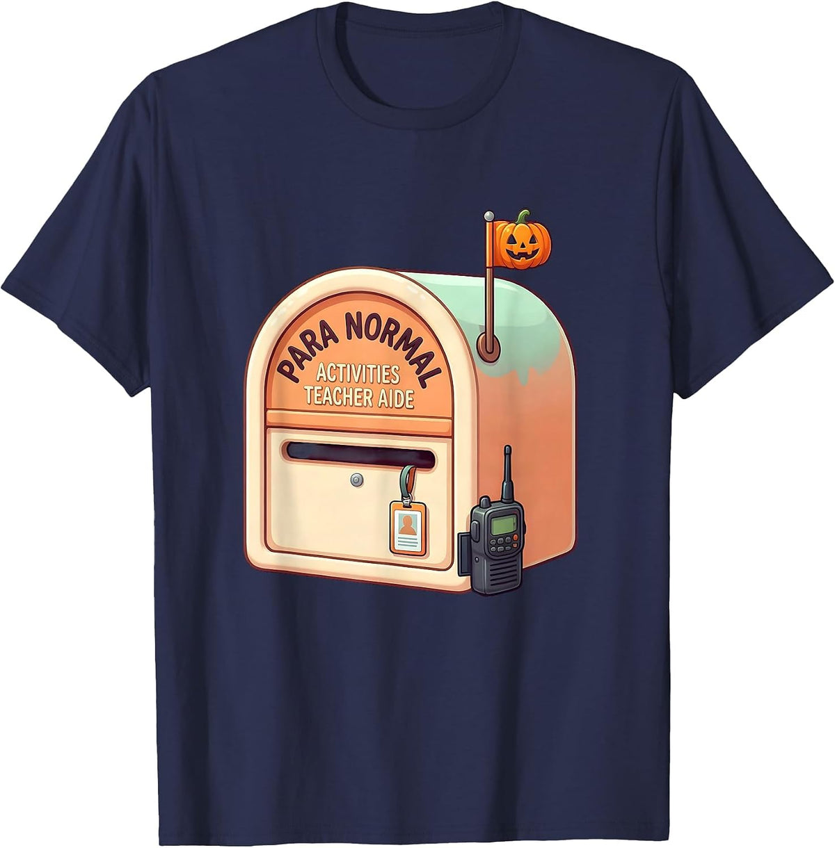 Para Normal Activities Teacher Aide Cute Kawaii Halloween T-Shirt - Navy Blue