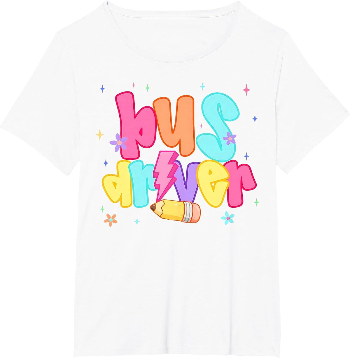 Back to School Bus Driver First Day Men Women Lighting T-Shirt - White