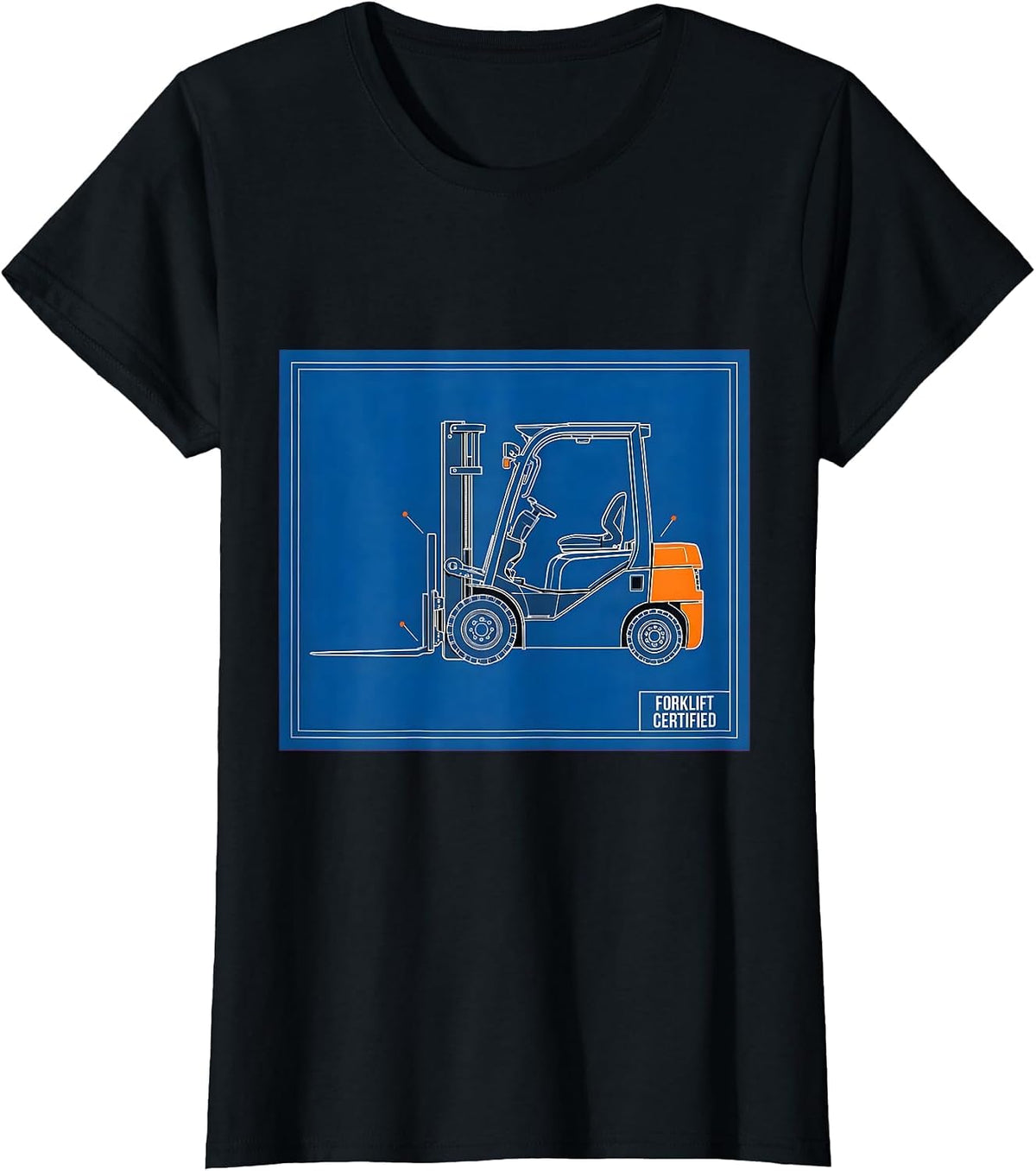 Forklift Certified Funny Construction Worker Heavy Equipment T-Shirt - Black