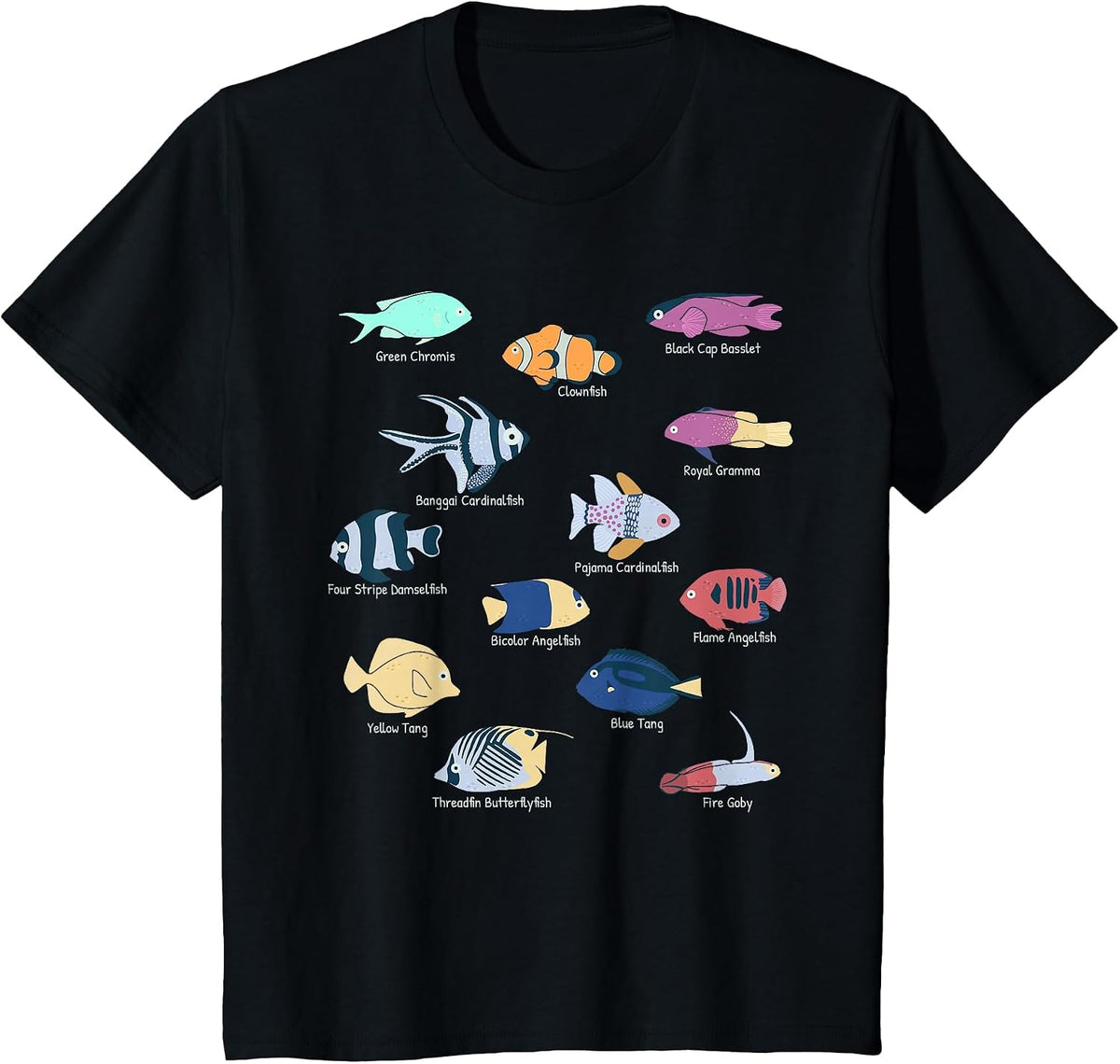 Coral Reefs Tropical Fishes in Reef Aquariums Fish Tank T-Shirt - Black