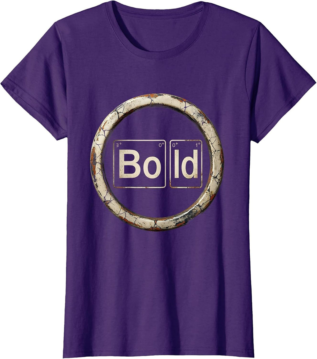 Women's BOld Distressed Science Nerd Periodic Table Pun Humor T-Shirt - Purple