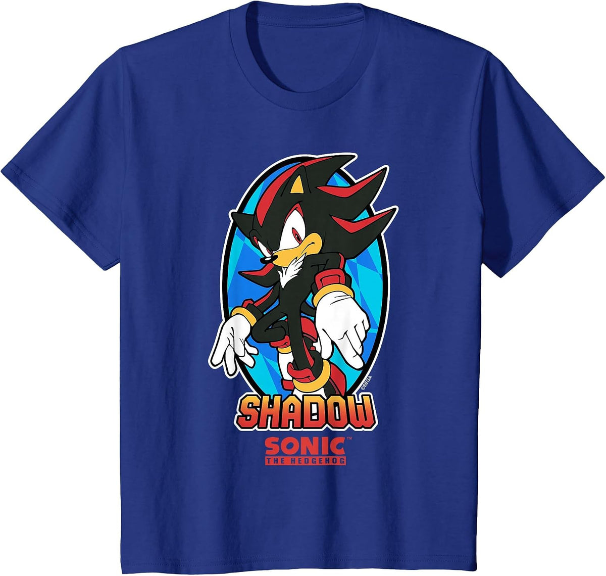Sonic The Hedgehog Iconic Shadow Ups Big Chest Portrait T-Shirt - Royal Blue