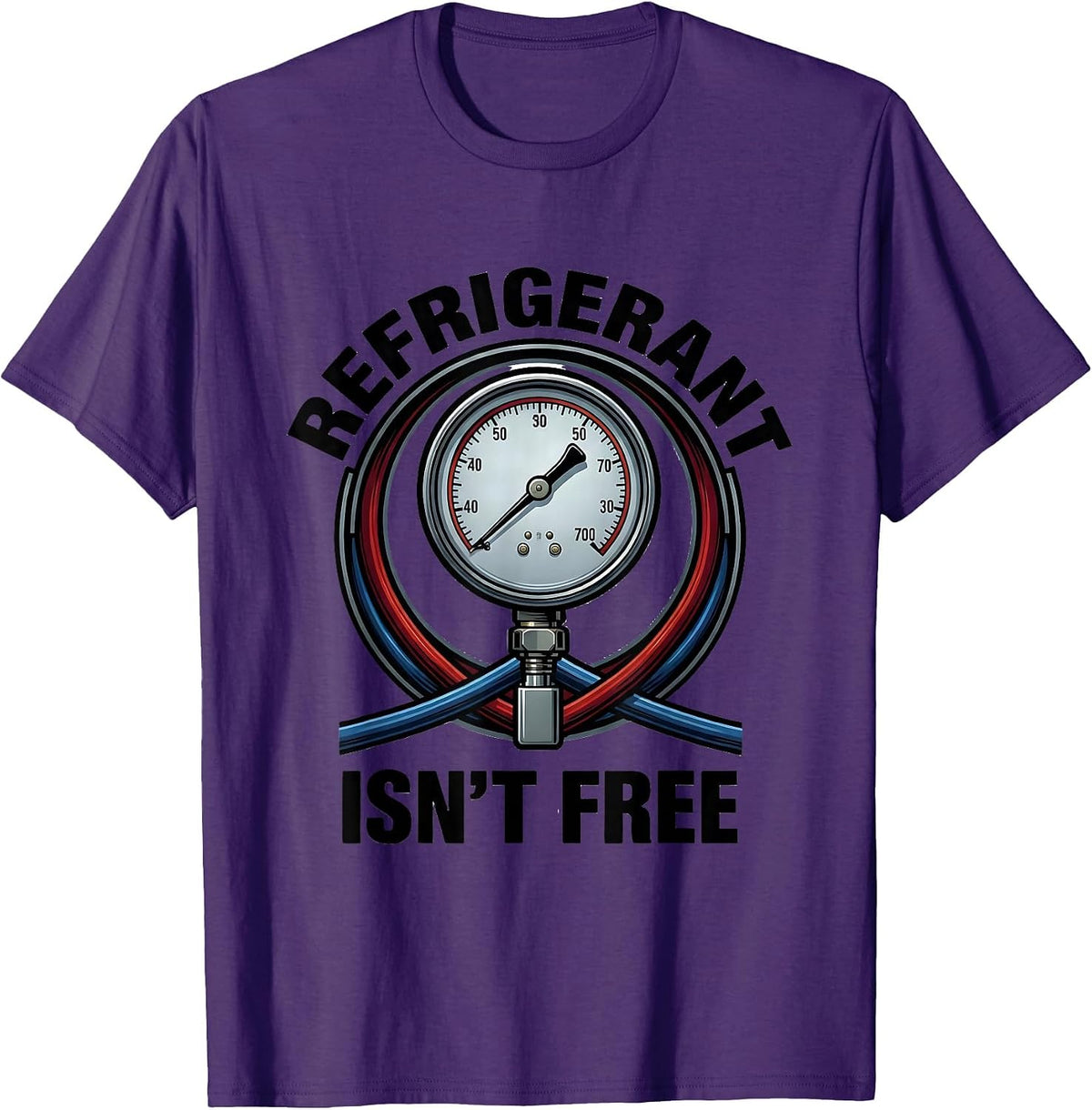 Men's Refrigerant Isn't Free Funny HVAC Technician Charging Humor T-Shirt - Purple