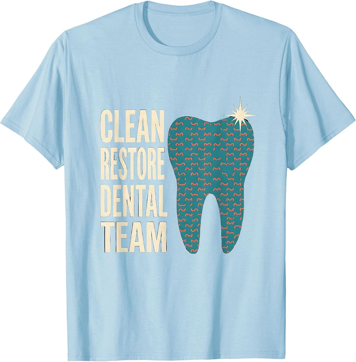 Men's Clean Restore Dental Team Midcentury Modern Dental Squad T-Shirt - Baby Blue
