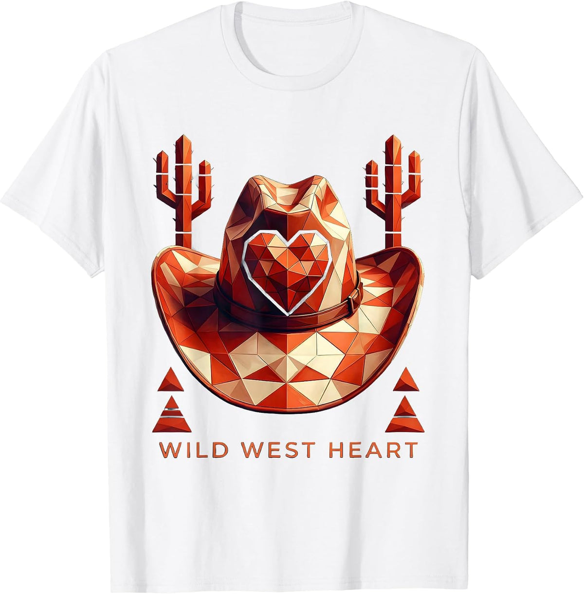 Men's Wild West Heart Cowgirl Graphic Design T-Shirt - White