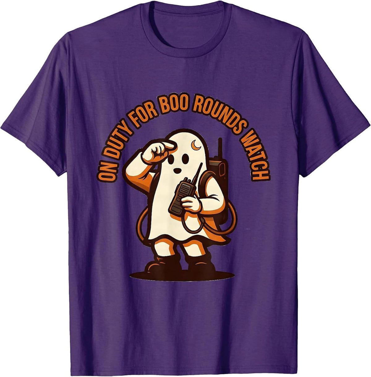 Men's On Duty For Boo Rounds Watch Spooky Para Teacher Aide T-Shirt - Purple