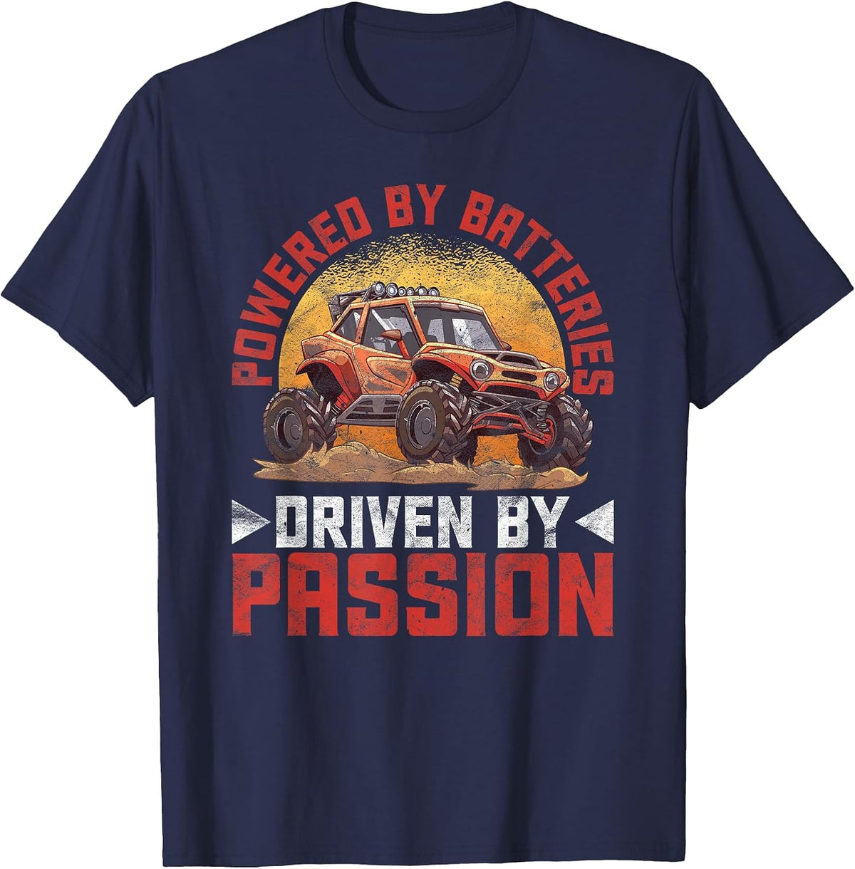 RC-Car Racing R/C Powered by Batteries T-Shirt - Navy Blue