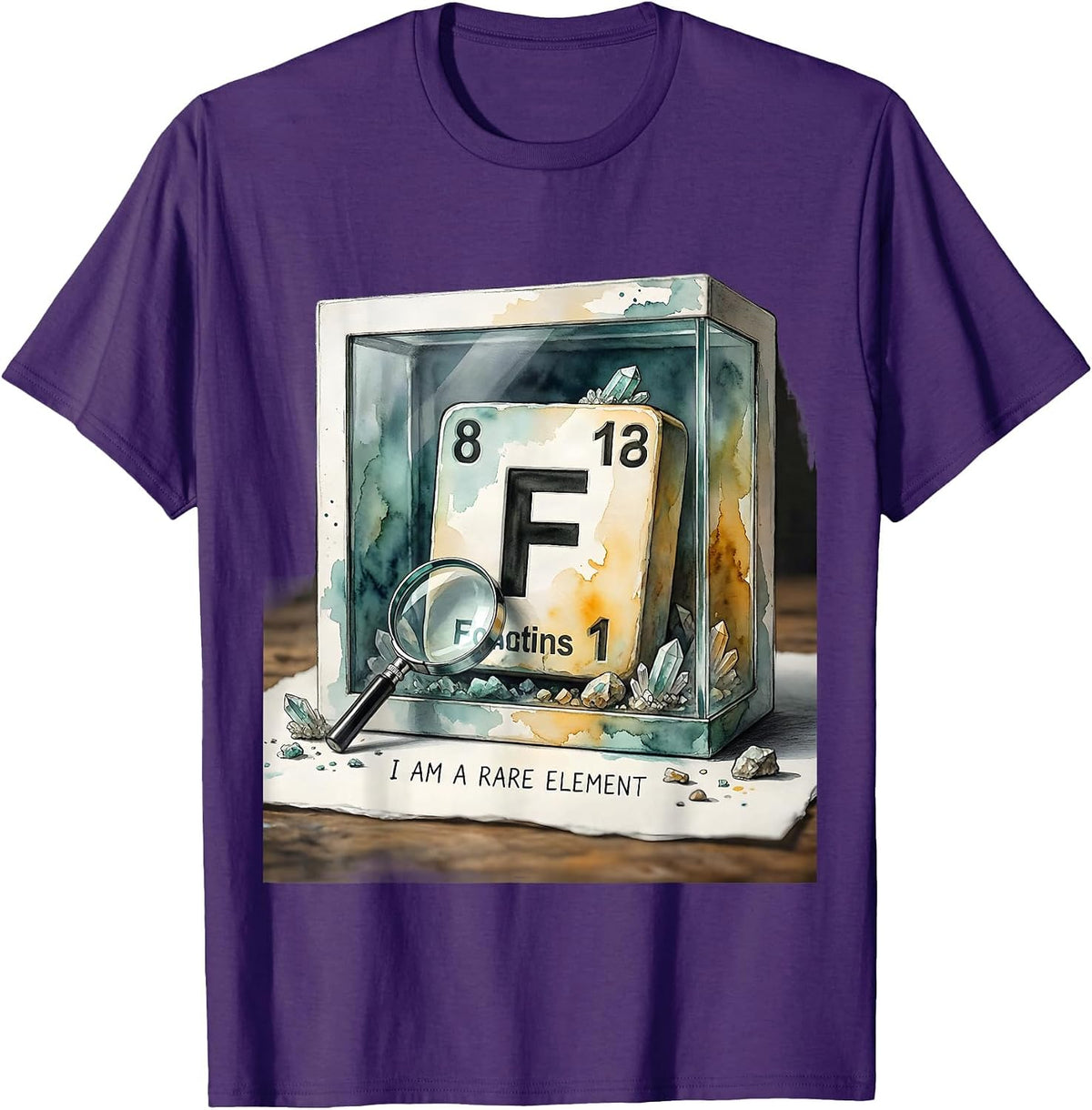 Men's I Am A Rare Element Watercolor Science Humor Nerd Gift T-Shirt - Purple