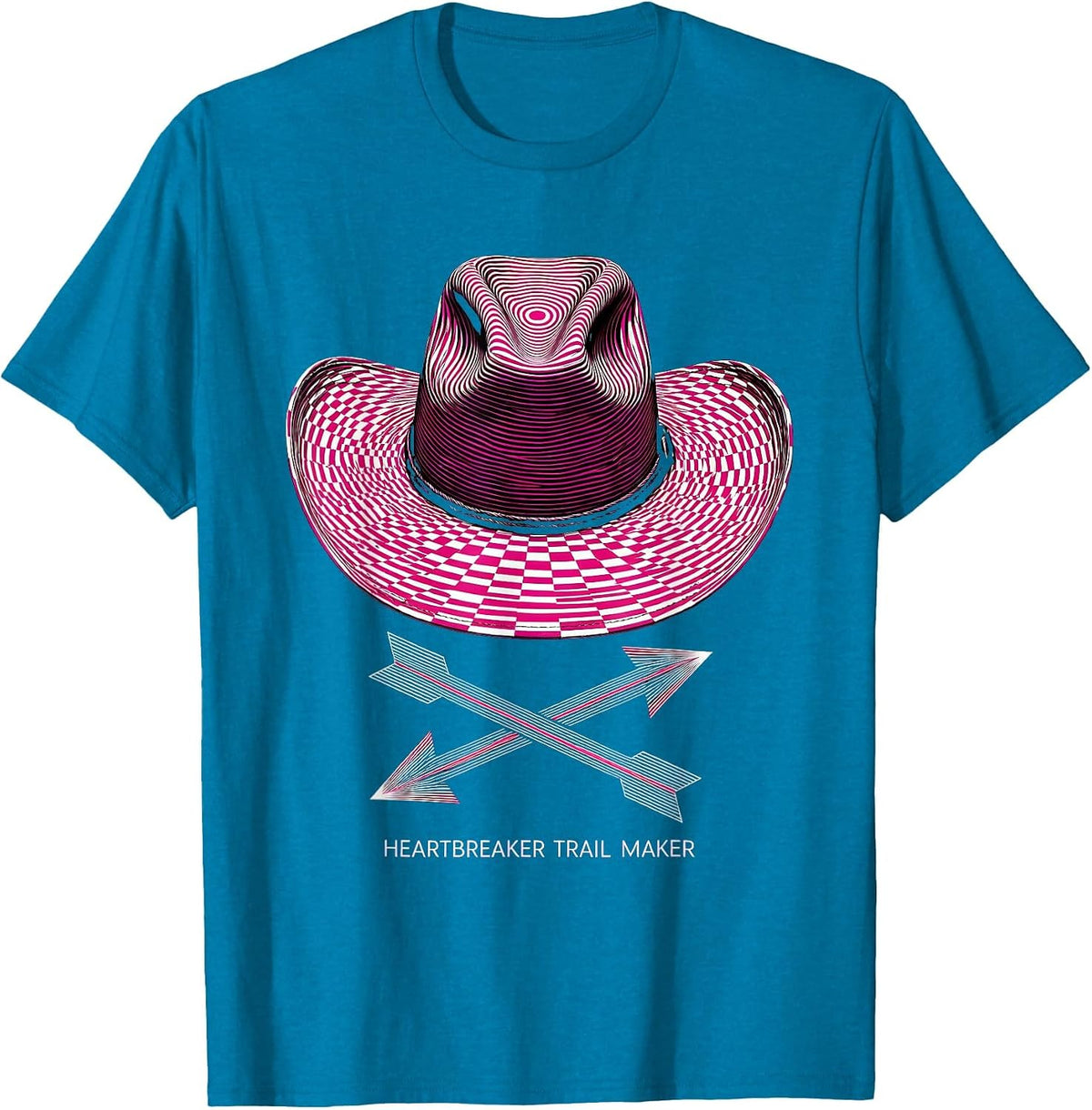 Heartbreaker Trail Maker Cowboy Design T-Shirt - Sapphire Blue