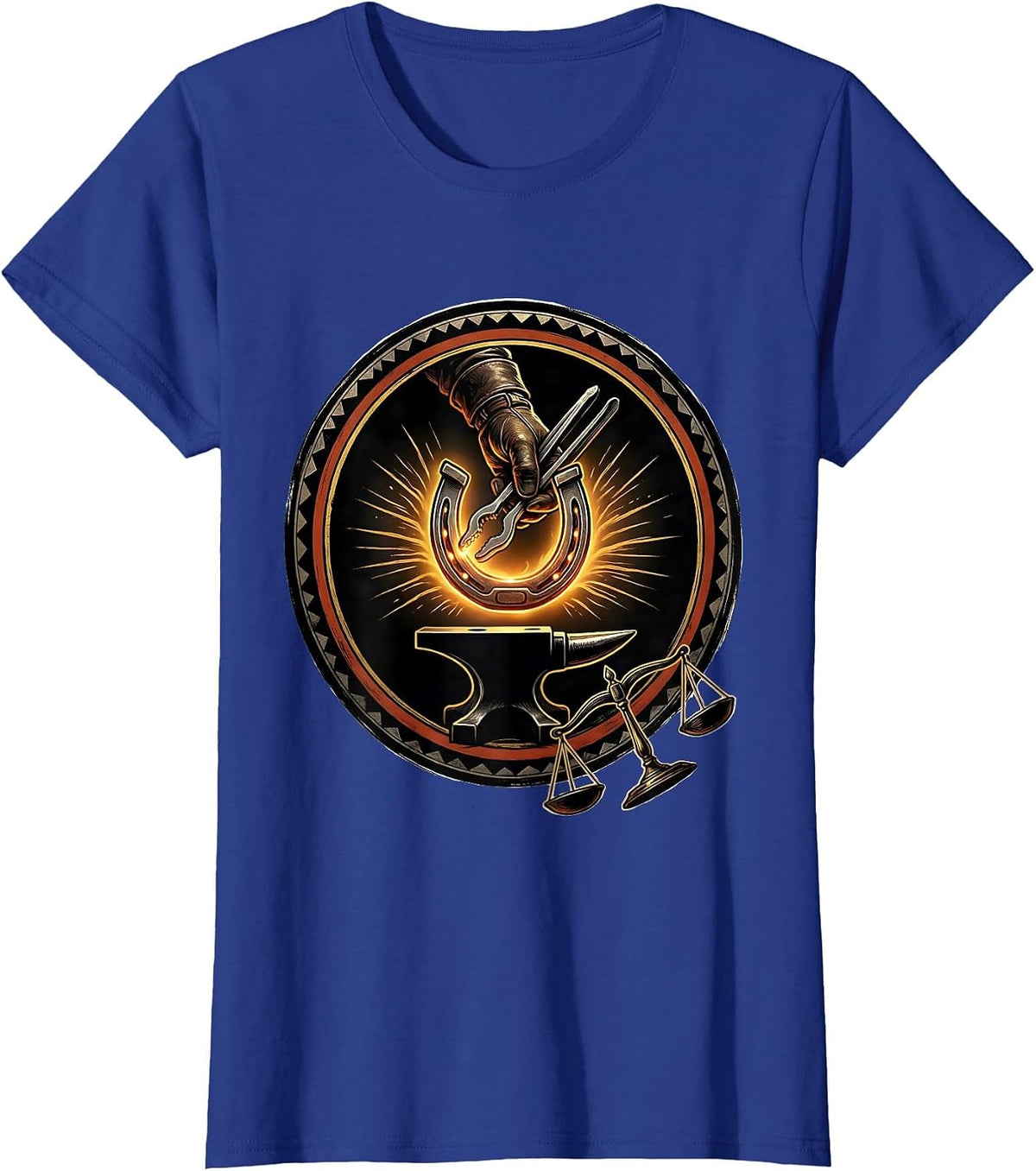 Women's Sealed Forge Badge Blacksmith Humor Metalworking Hobbyist T-Shirt - Royal Blue