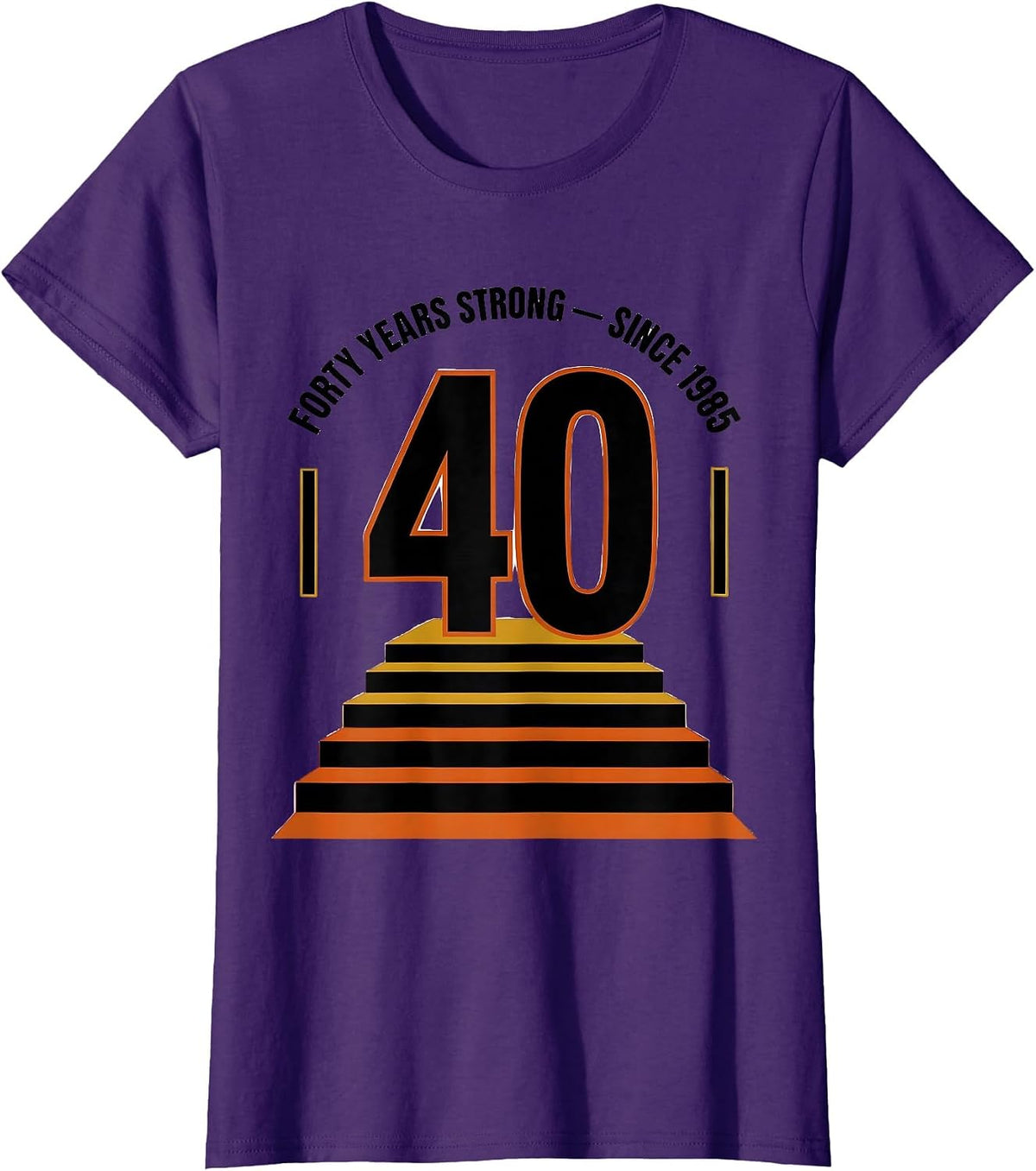 Women's Forty Years Strong Since 1985 Vintage Decade Birthday Gag T-Shirt - Purple
