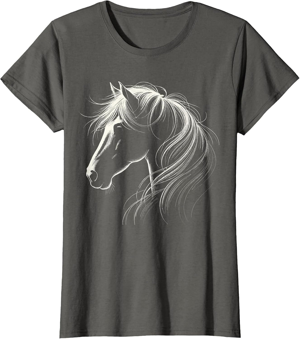 Horse Silhouette Horse Riding Lover T-Shirt - Asphalt Grey