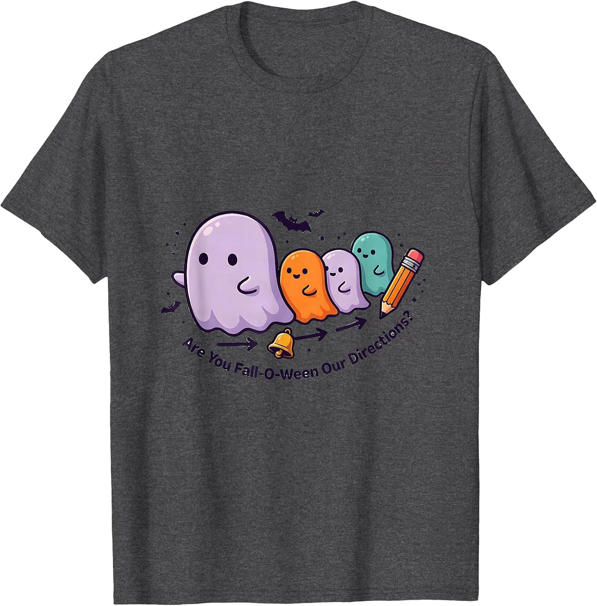 Are You Fall-O-Ween Our Directions Cute Kawaii Teacher T-Shirt - Dark Heather Grey