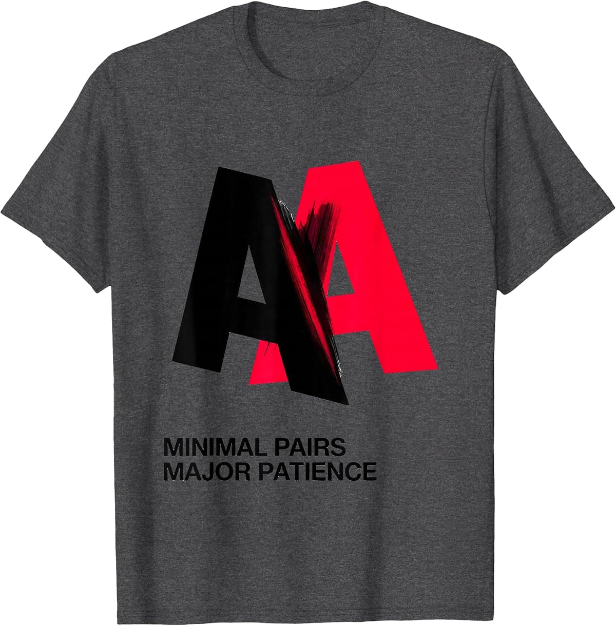 Minimal Pairs, Major Patience New Wave SLP Speech Therapist T-Shirt - Dark Heather Grey