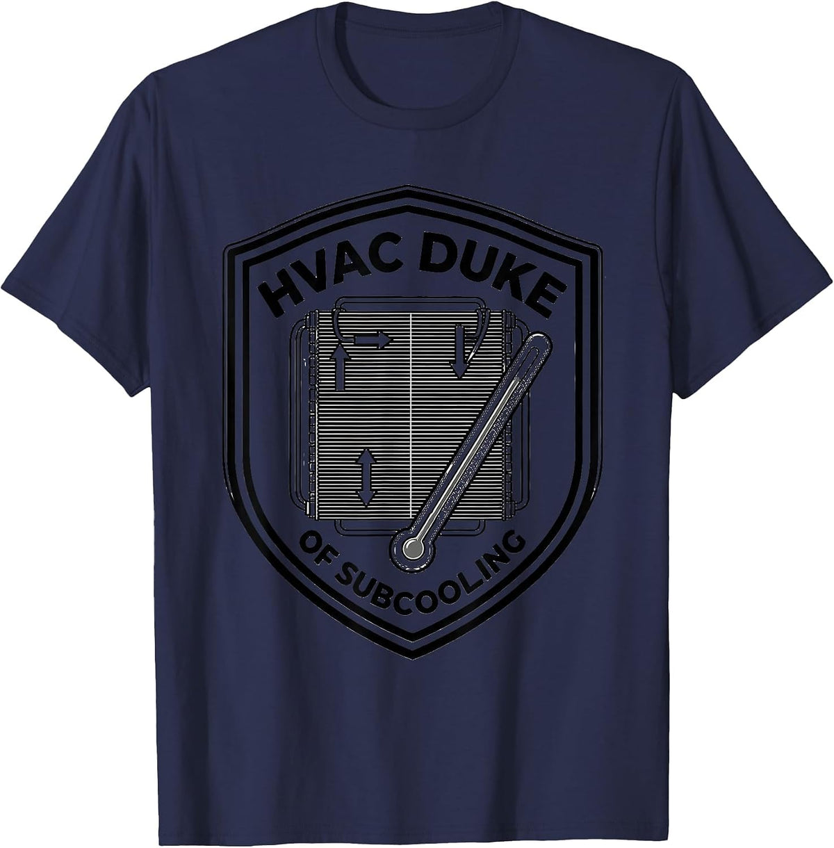 Men's HVAC Duke Of Subcooling Funny HVAC Technician Humor T-Shirt - Navy Blue
