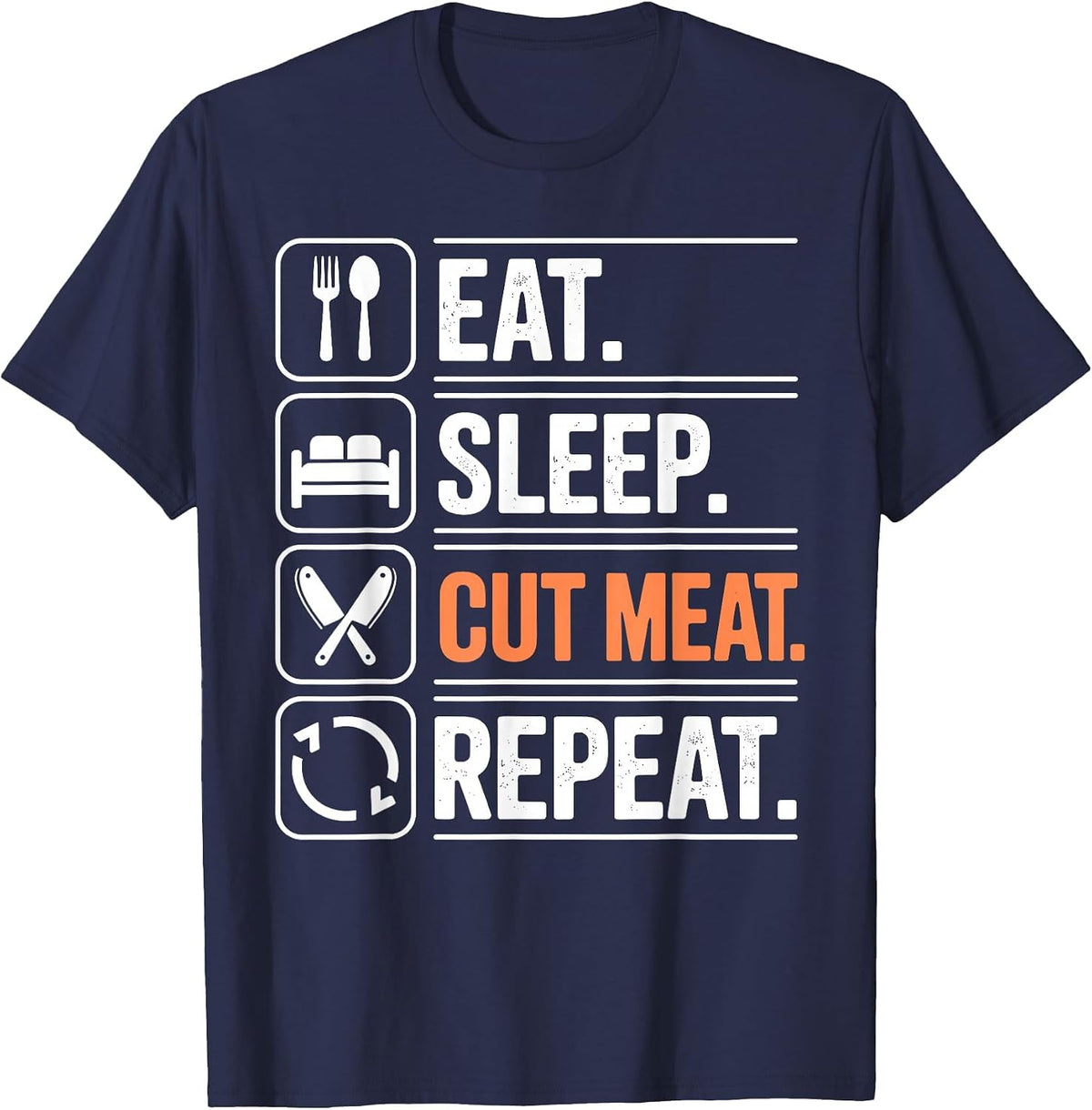 Funny Butcher Design for Men Women Butchery Meat Butcher T-Shirt - Navy Blue