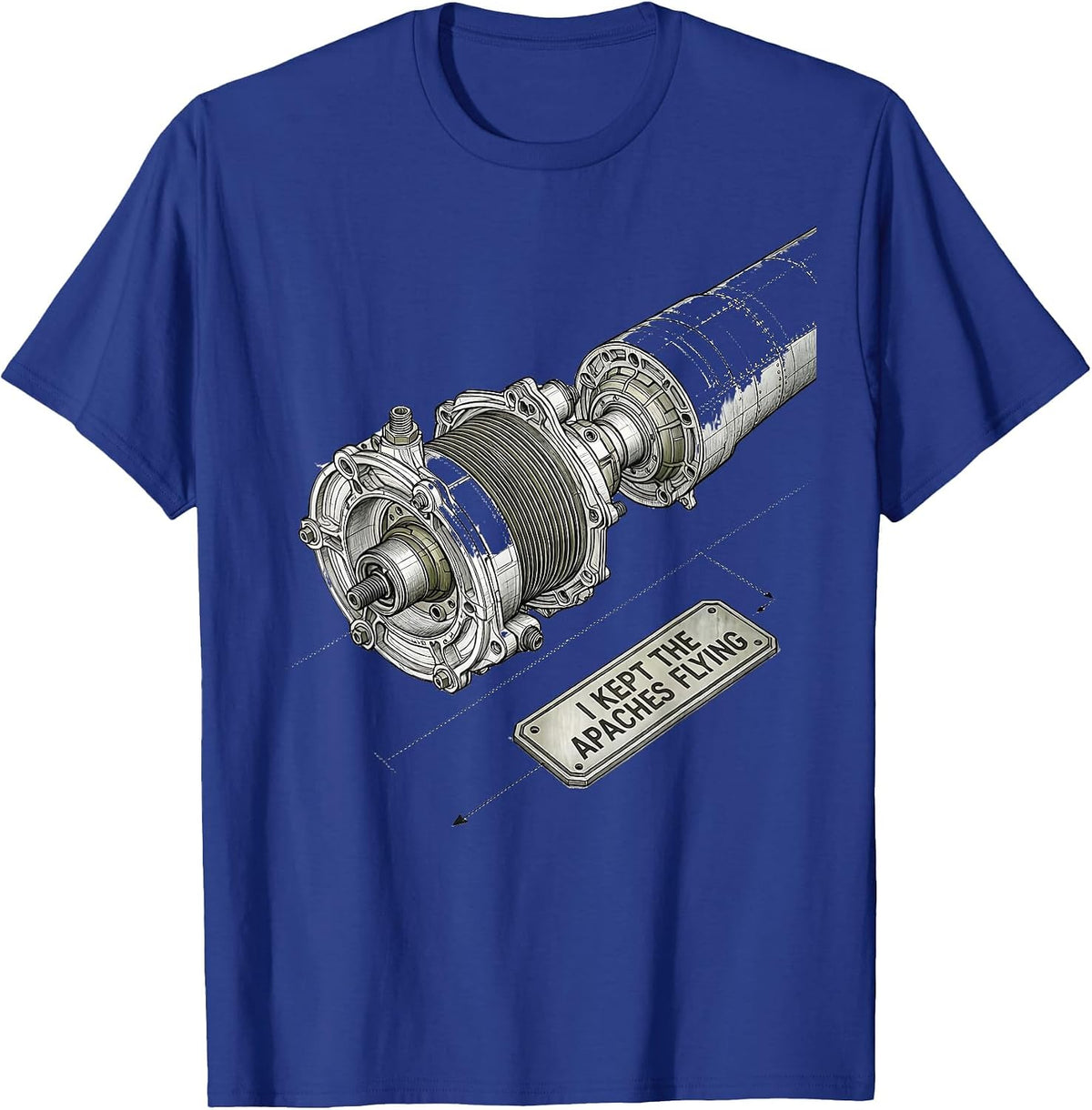 Men's I Kept The Apaches Flying Military Veteran Helicopter Pilot T-Shirt - Royal Blue