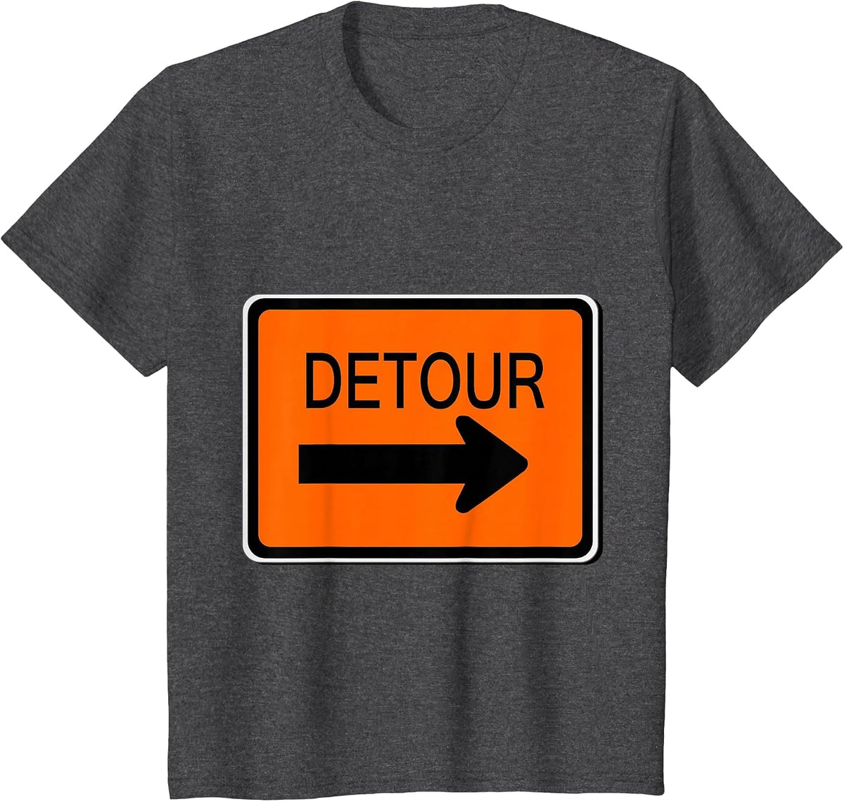 Detour Sign Simple Easy Halloween Costume T-Shirt - Dark Heather Grey