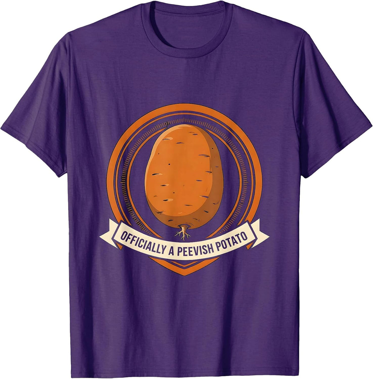 Officially A Peevish Potato Funny Grouchy Potato Couple T-Shirt - Purple