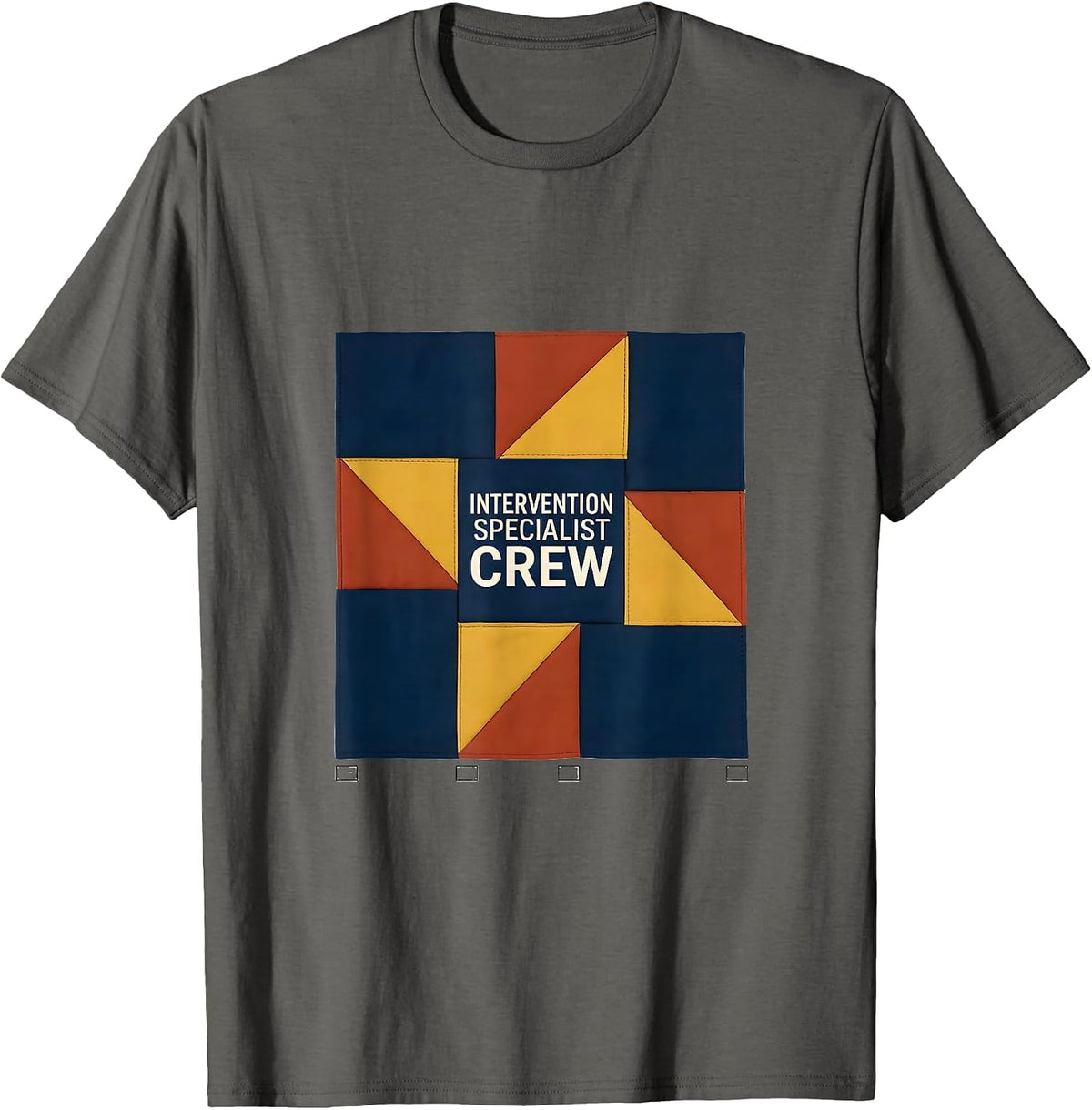 Intervention Specialist Crew Rainbow Patchwork Early T-Shirt - Asphalt Grey