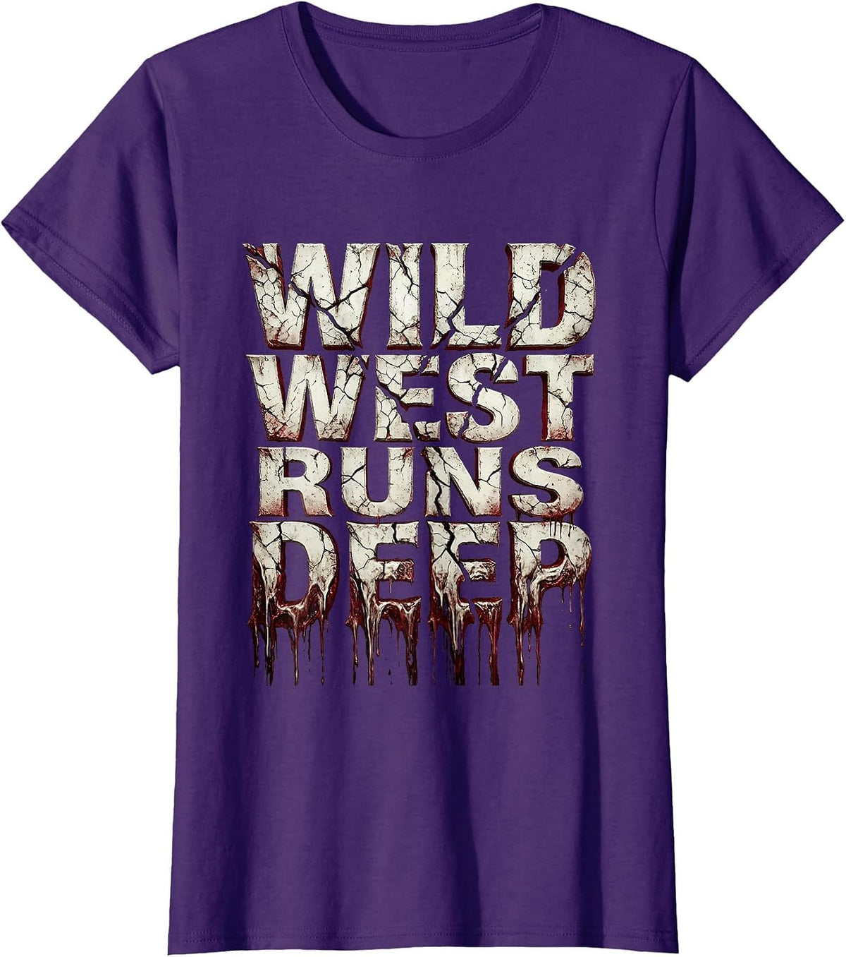 Women's Wild West Runs Deep Western Heritage Design T-Shirt - Purple