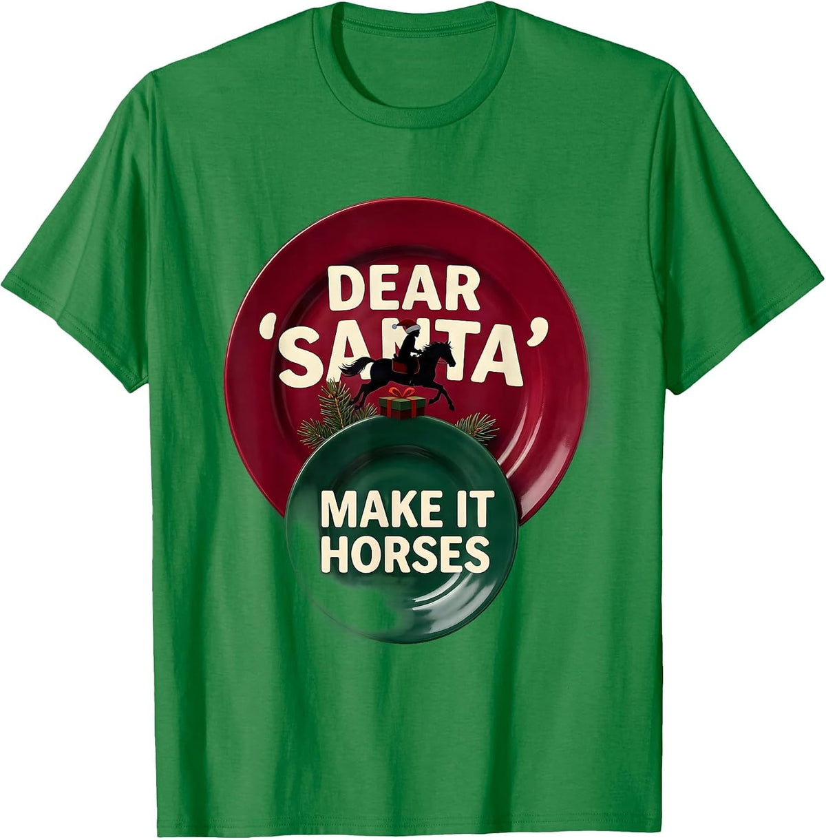 Men's Dear Santa Make It Horses Funny Horse Lover Christmas Pajama T-Shirt - Kelly Green