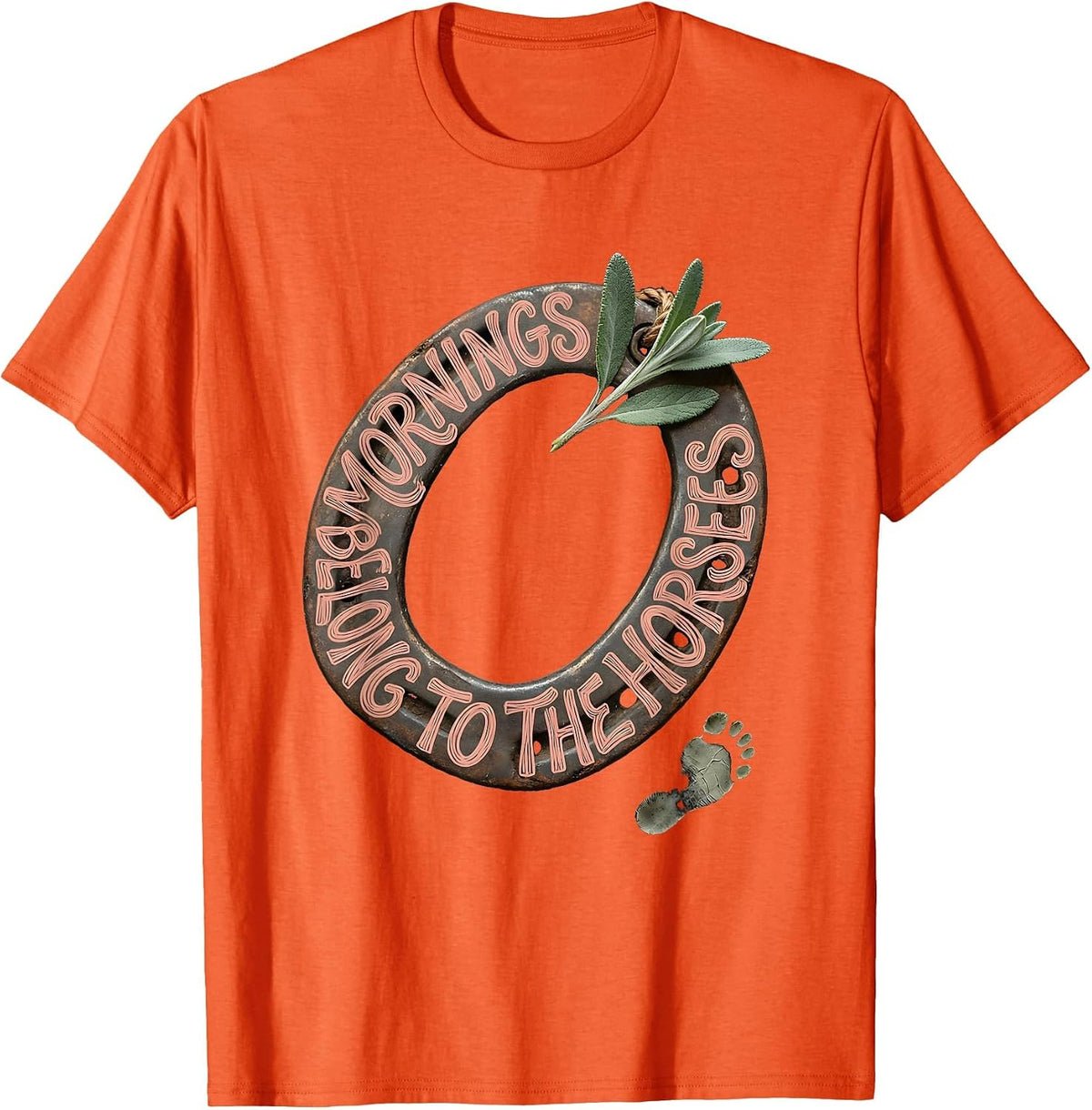 Men's Mornings Belong To The Horses Boho Horse Lover Gift T-Shirt - Orange