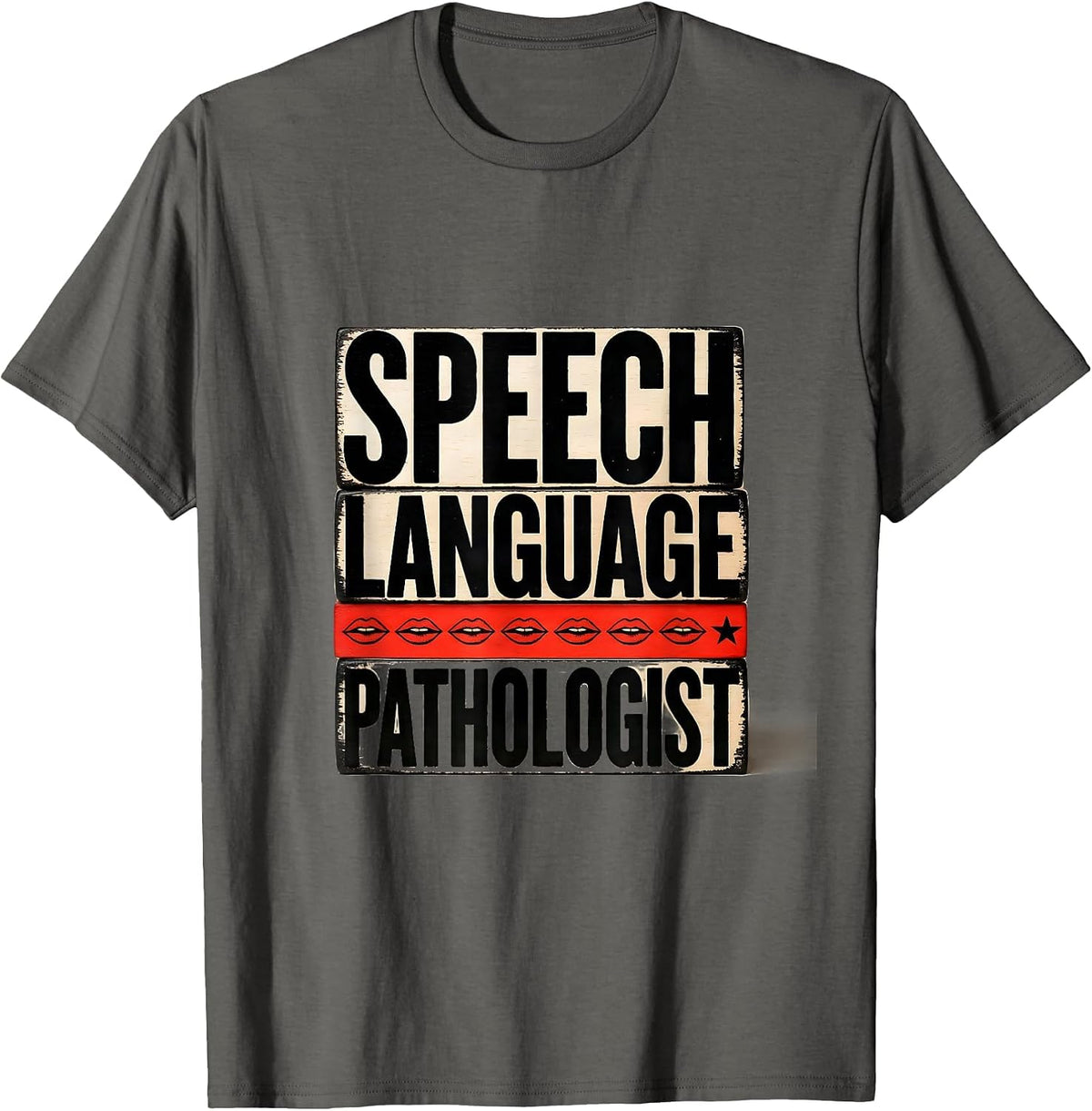 Speech Language Pathologist Retro Floral SLP Therapist Pride T-Shirt - Asphalt Grey