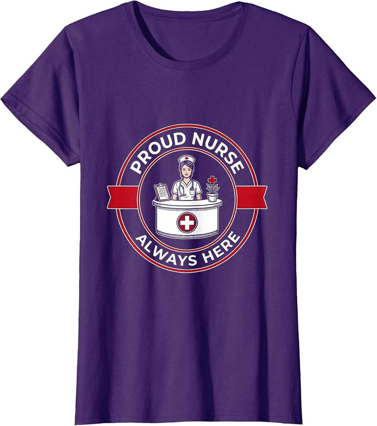 Women's Proud Nurse Labor Day Nurse Station Design T-Shirt - Purple