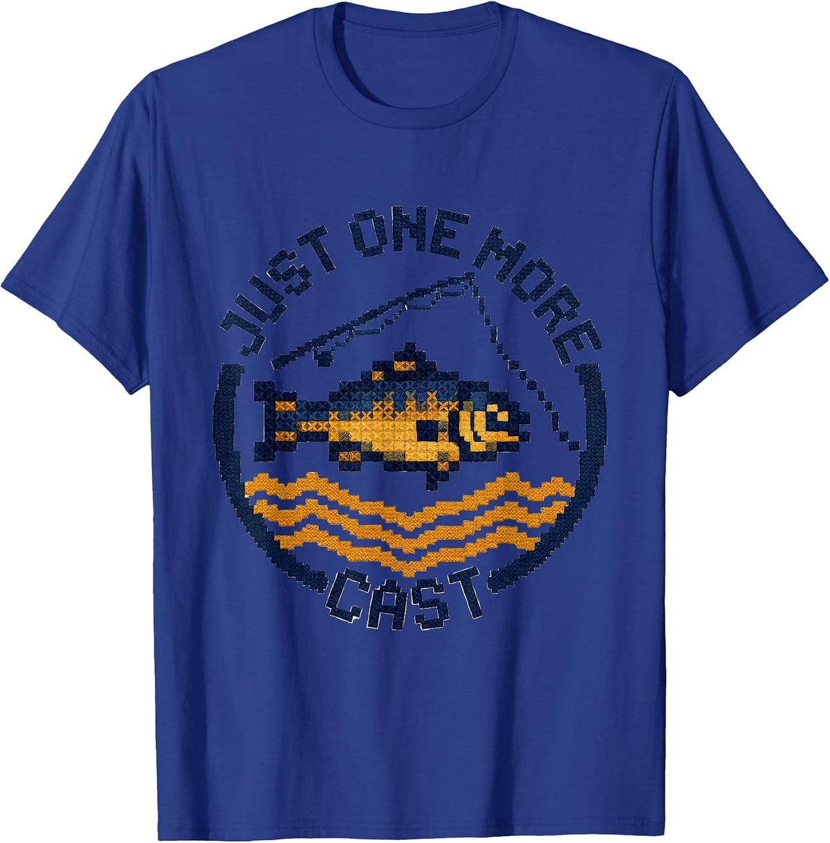 Just One More Cast Fishing Graphic Design T-Shirt - Royal Blue