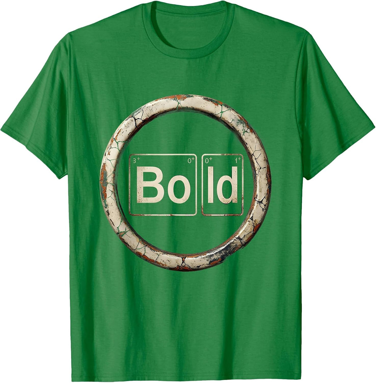Men's BOld Distressed Science Nerd Periodic Table Pun Humor T-Shirt - Kelly Green