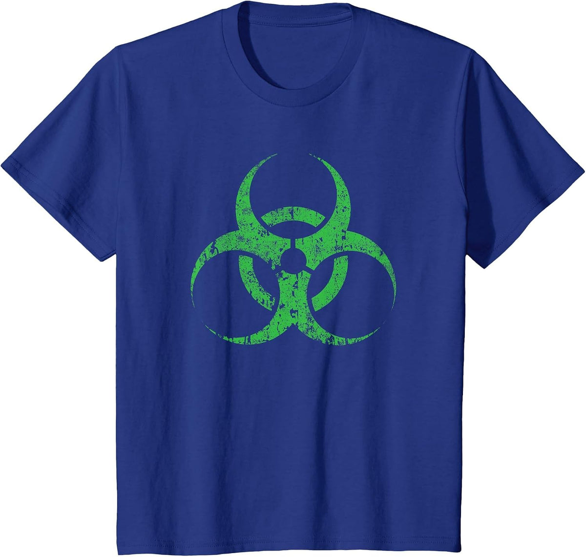 Biohazard Symbol Vintage Green Funny Halloween T-Shirt - Royal Blue