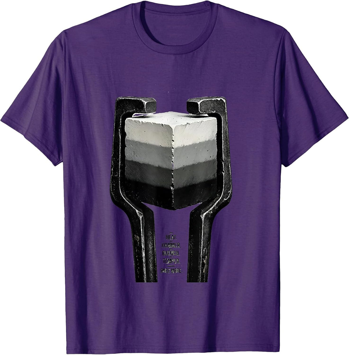 Men's Heat Hammer Quench Temper Once More Blacksmith Forge T-Shirt - Purple