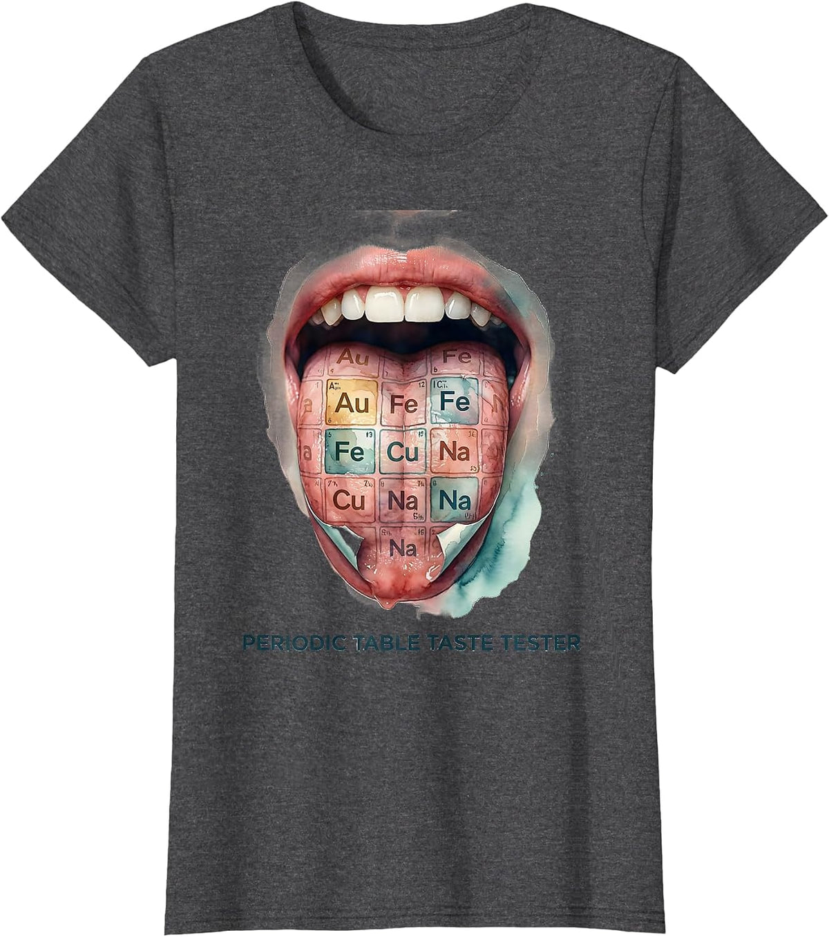 Women's Can I Lick It Periodic Table Taste Tester T-Shirt - Dark Heather Grey