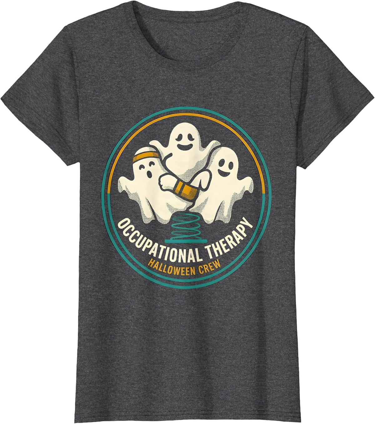 Women's Occupational Therapy Halloween Crew Midcentury Modern T-Shirt - Dark Heather Grey