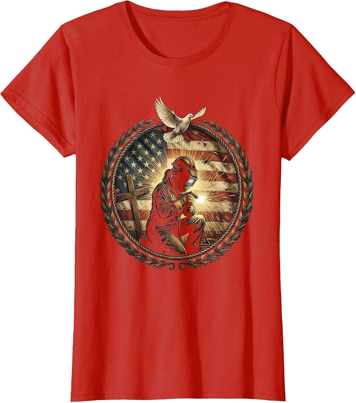 We The People Welder Graphic Tee T-Shirt - Red