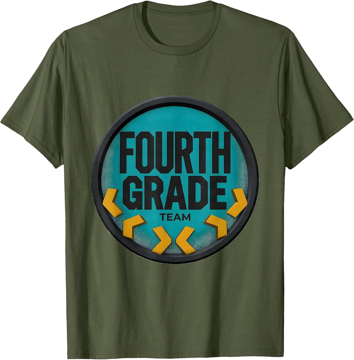 Men's Team Fourth Grade Midcentury Modern Back To School Student T-Shirt - Olive Green