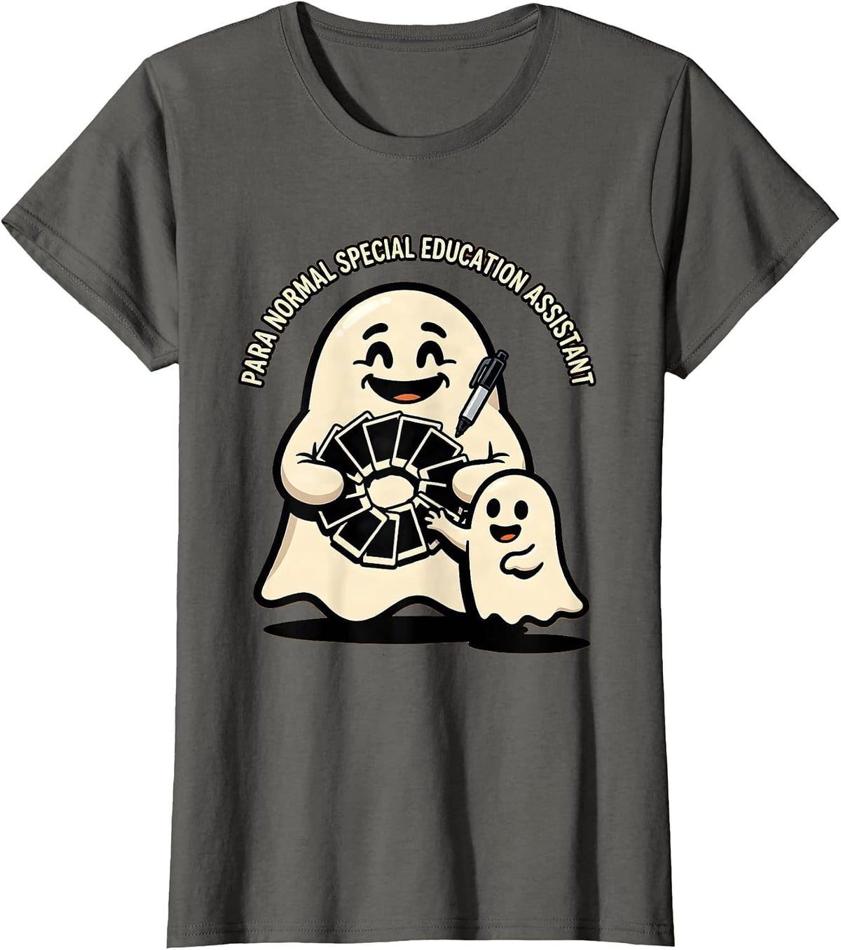 Women's Para Normal Special Education Assistant Ghost T-Shirt - Asphalt Grey