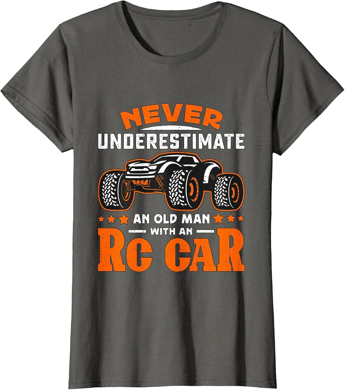 Never Underestimate an Old Man with RC Car RC Model Racing T-Shirt - Asphalt Grey