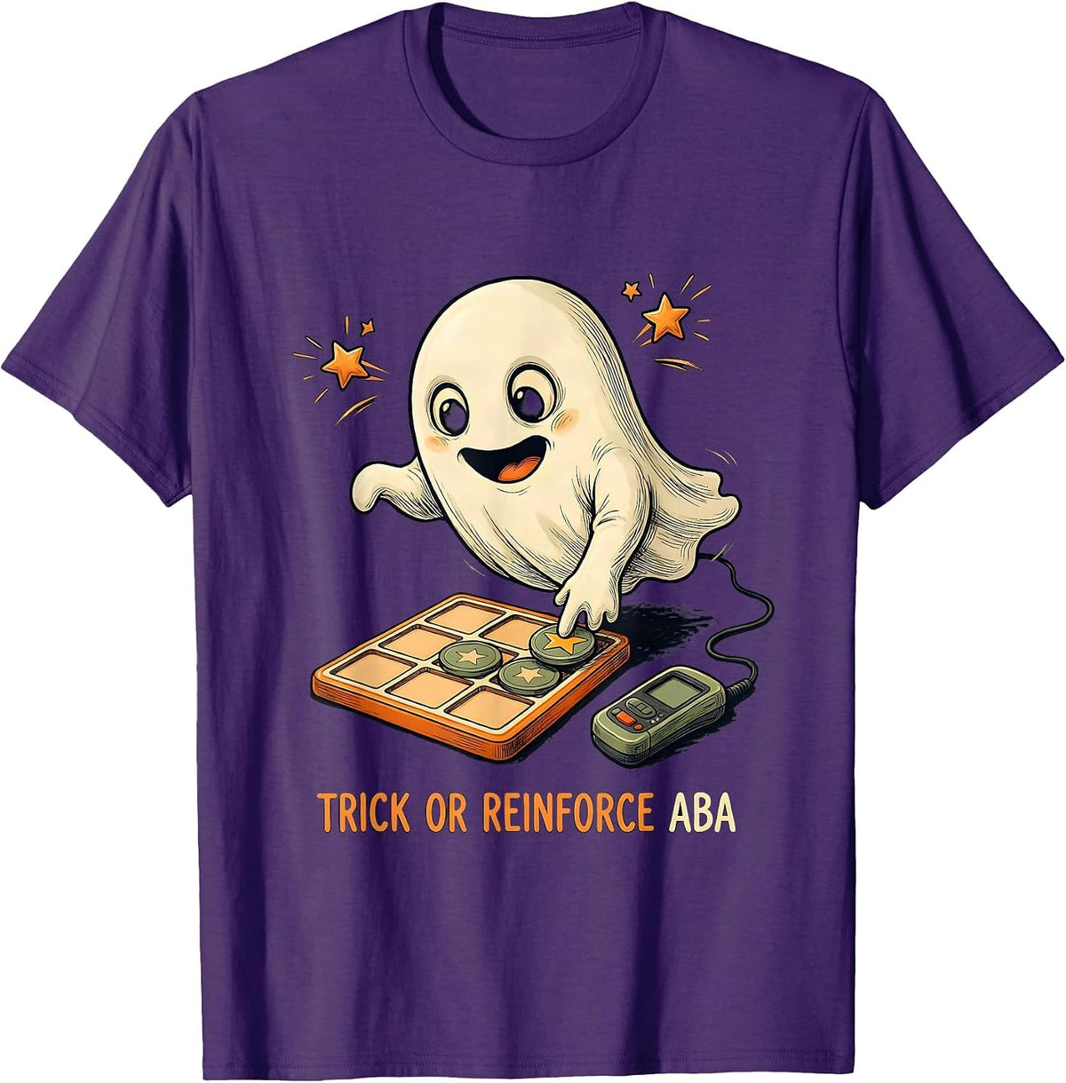 Trick Or Reinforce ABA Funny Physical Therapy Halloween T-Shirt - Purple