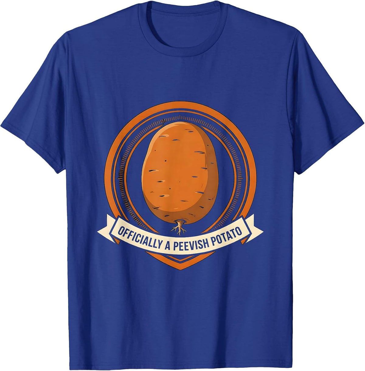 Officially A Peevish Potato Funny Grouchy Potato Couple T-Shirt - Royal Blue