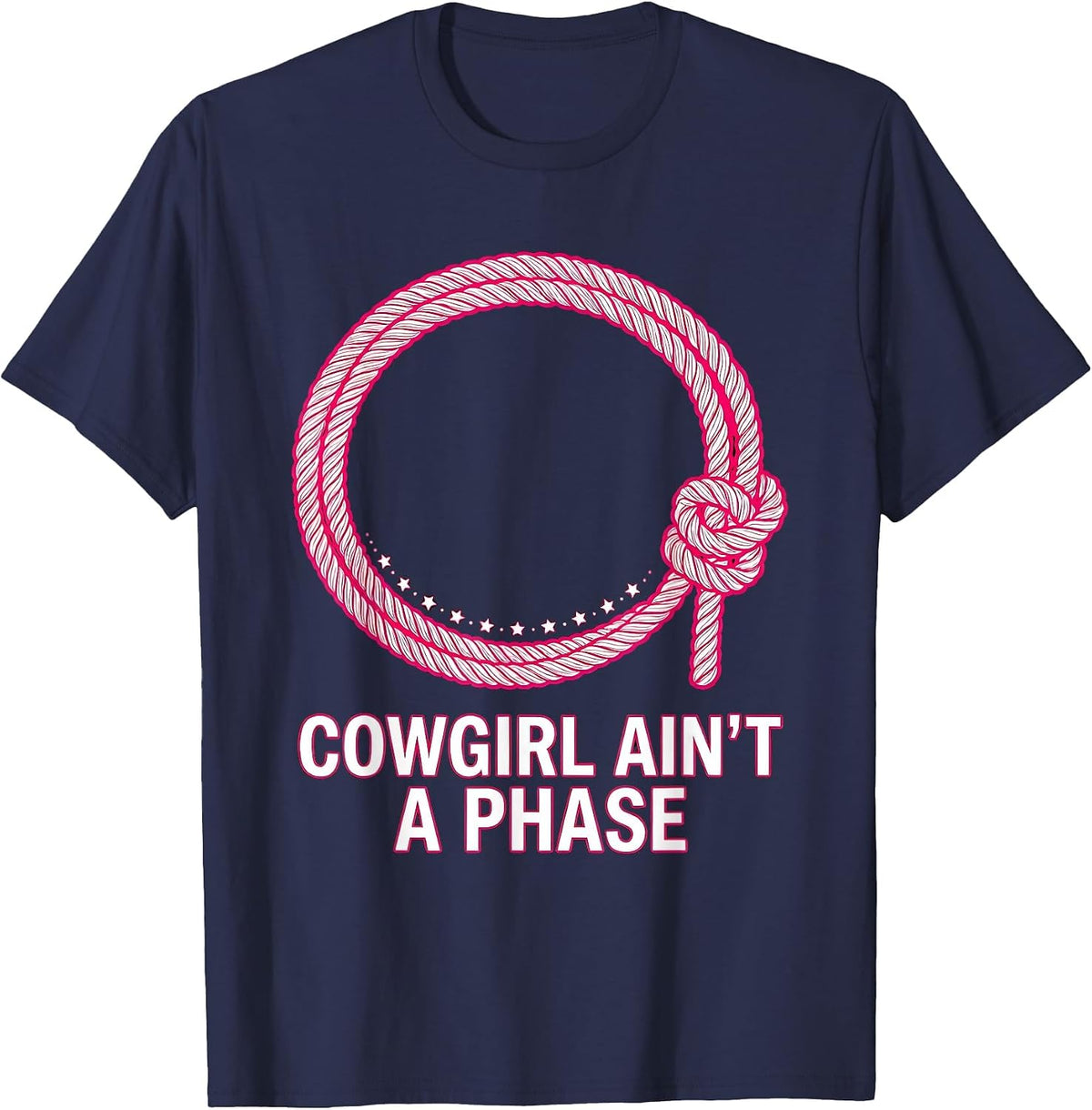Men's Cowgirl Ain't A Phase Vintage Western Retro Country Pride T-Shirt - Navy Blue