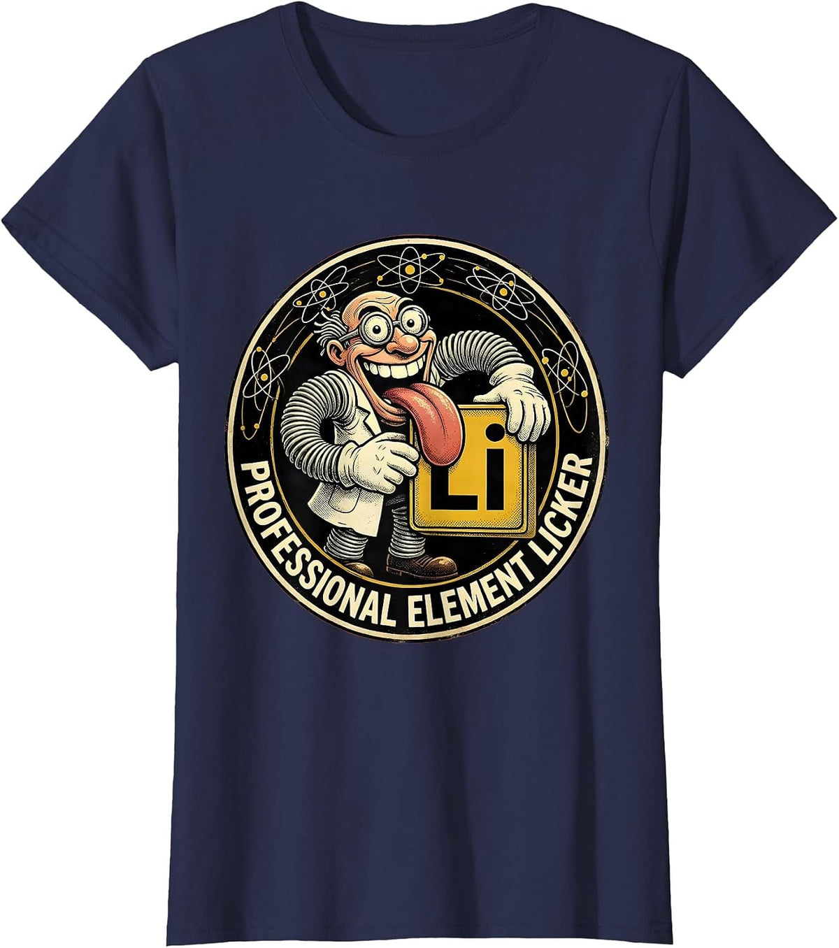 Women's Can I Lick It Periodic Table Element Licker T-Shirt - Navy Blue