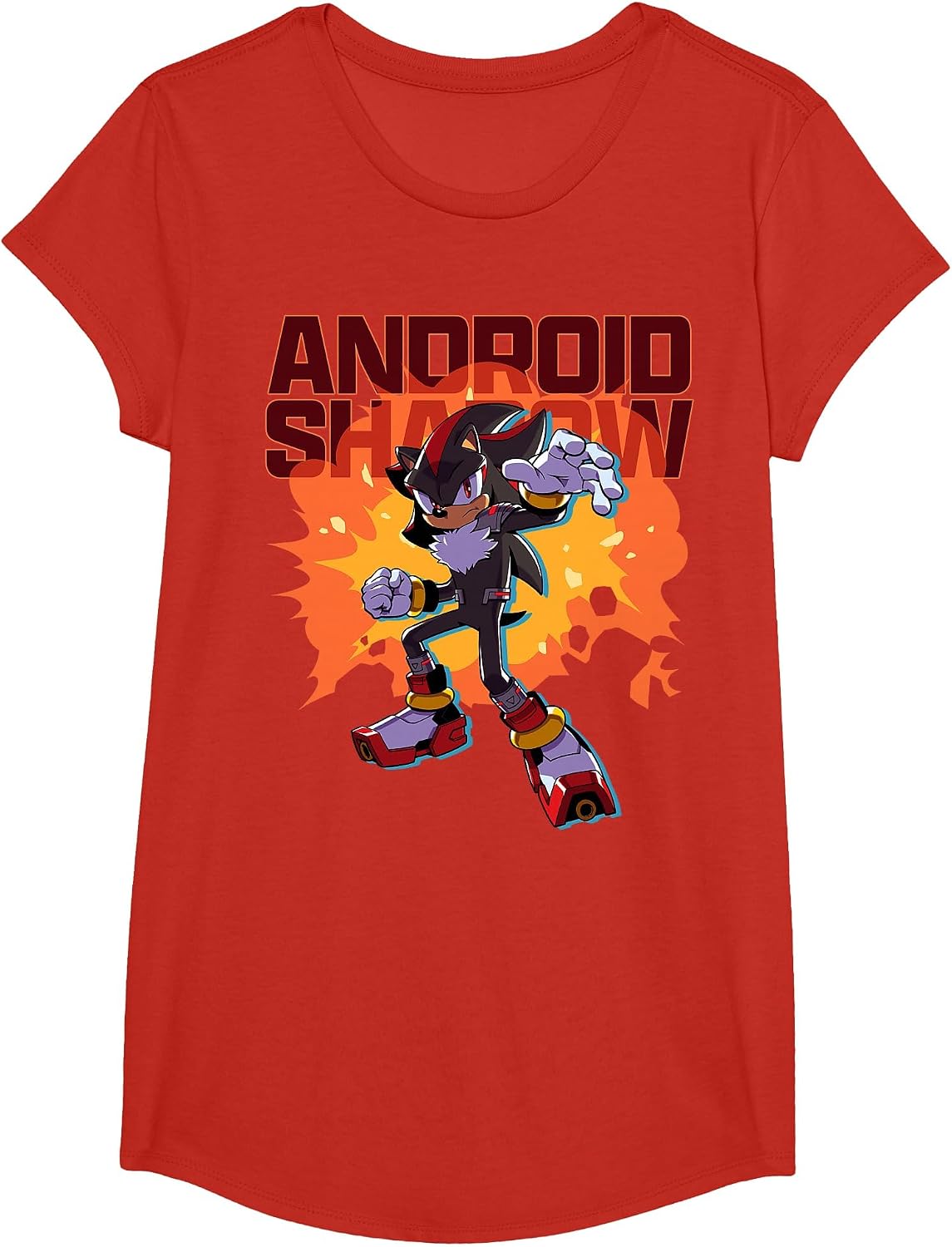 Sonic the Hedgehog: Android Shadow T-Shirt - Girls Red