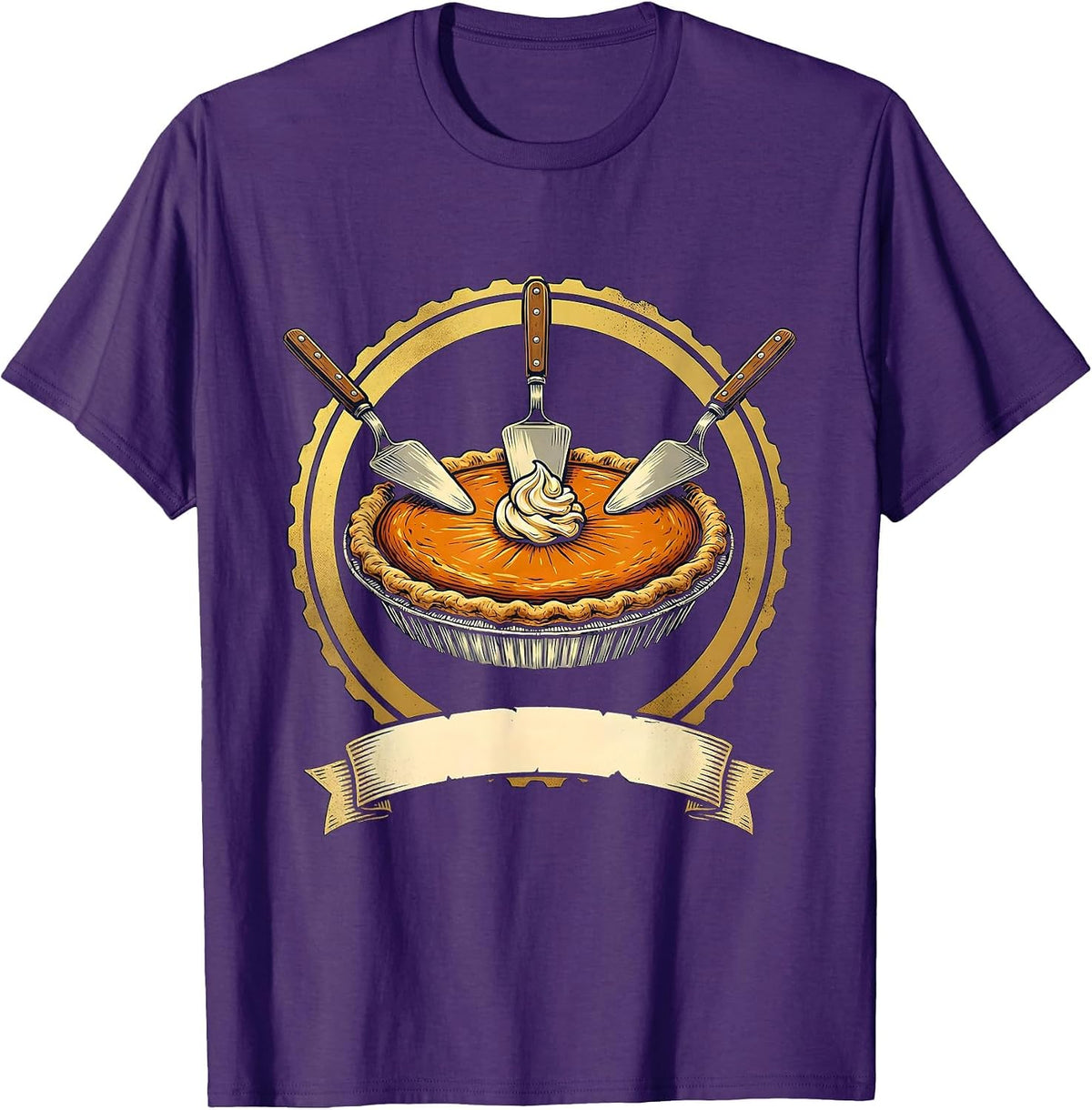 Pumpkin Pie Seal Funny Thanksgiving Food Humor T-Shirt - Purple